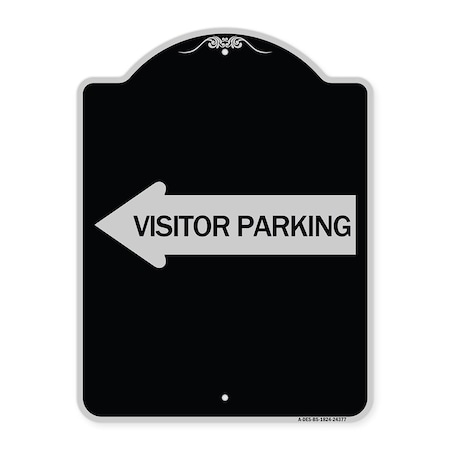 Signmission Visitor Parking With Left Arrow Heavy-Gauge Aluminum Architectural Sign, 24" x 18", BS-1824-24377 A-DES-BS-1824-24377